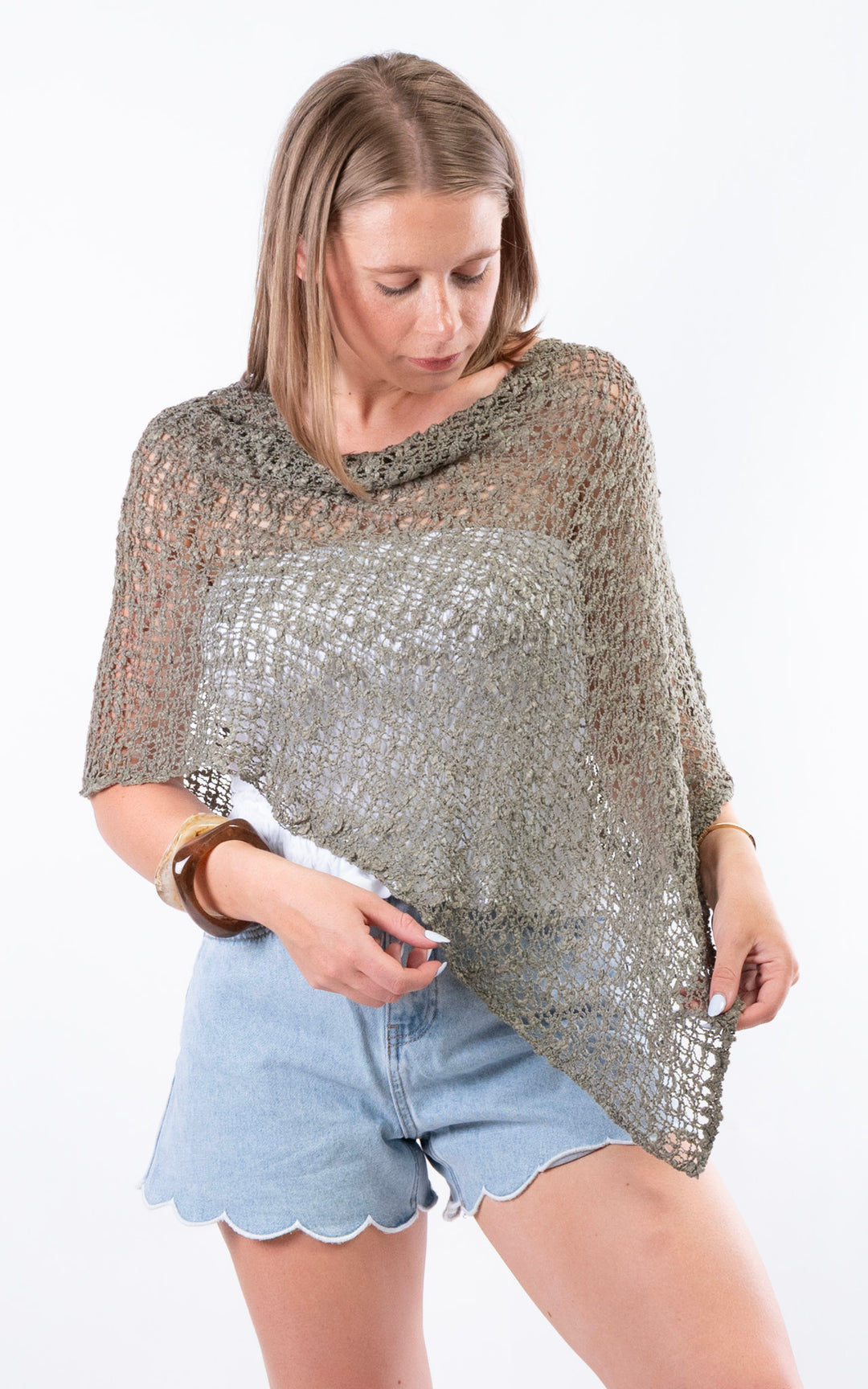 Popcorn Poncho | Khaki