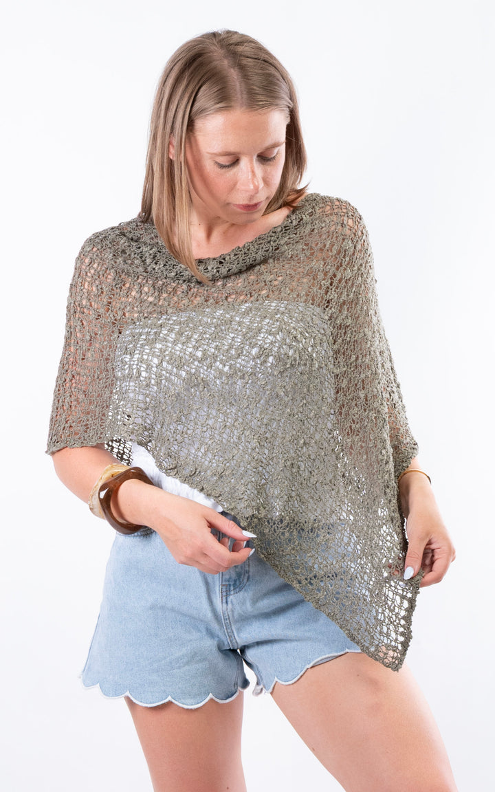 Popcorn Poncho | Khaki