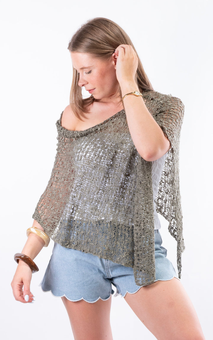 Popcorn Poncho | Khaki