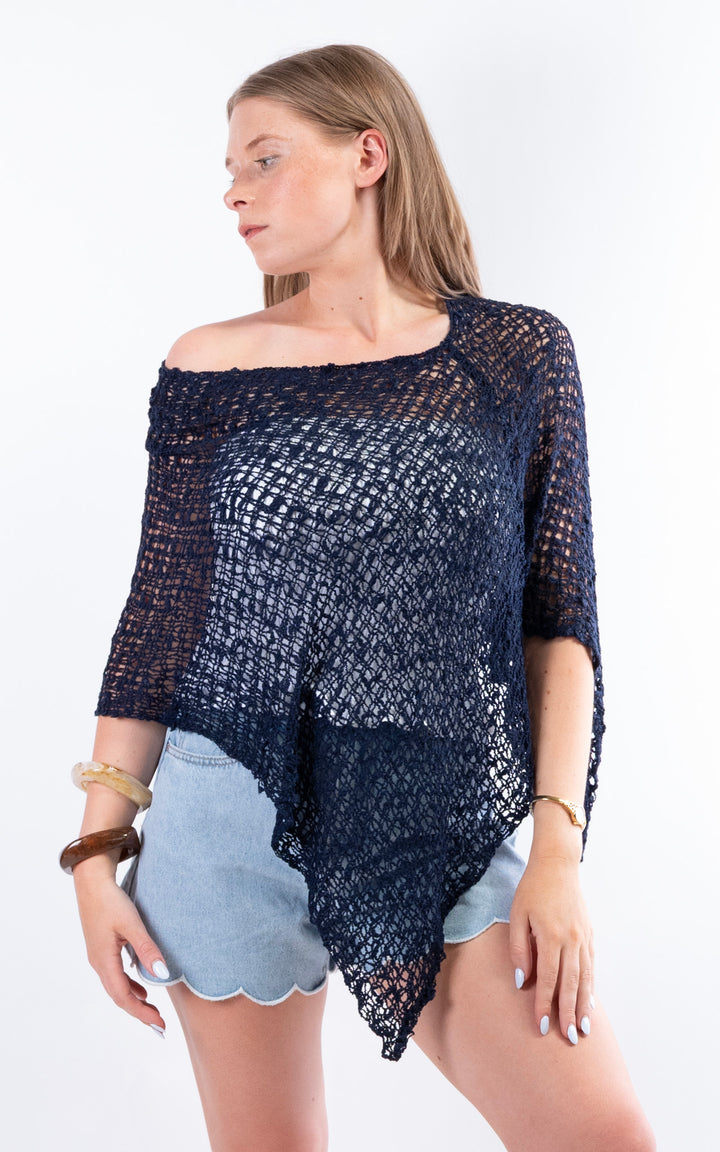 Popcorn Poncho | Navy
