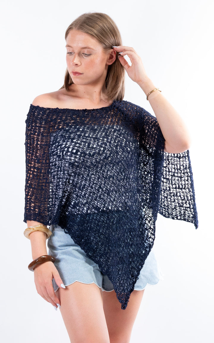 Popcorn Poncho | Navy