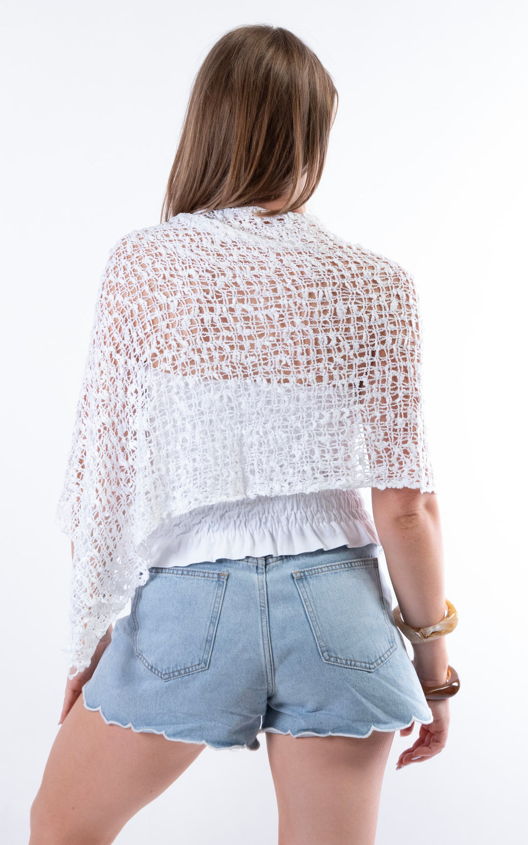 Popcorn Poncho | White