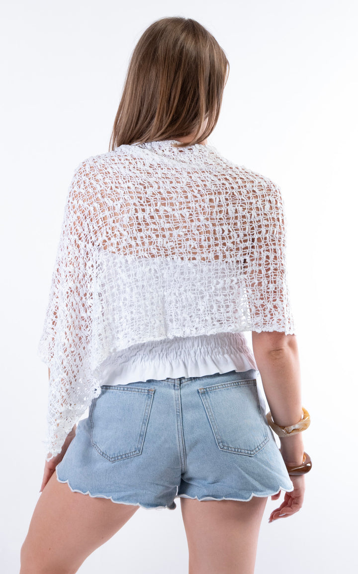 Popcorn Poncho | White