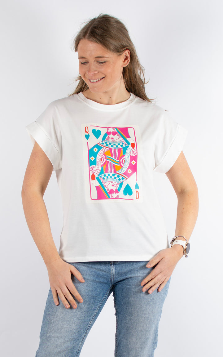 Queen of Hearts T | White