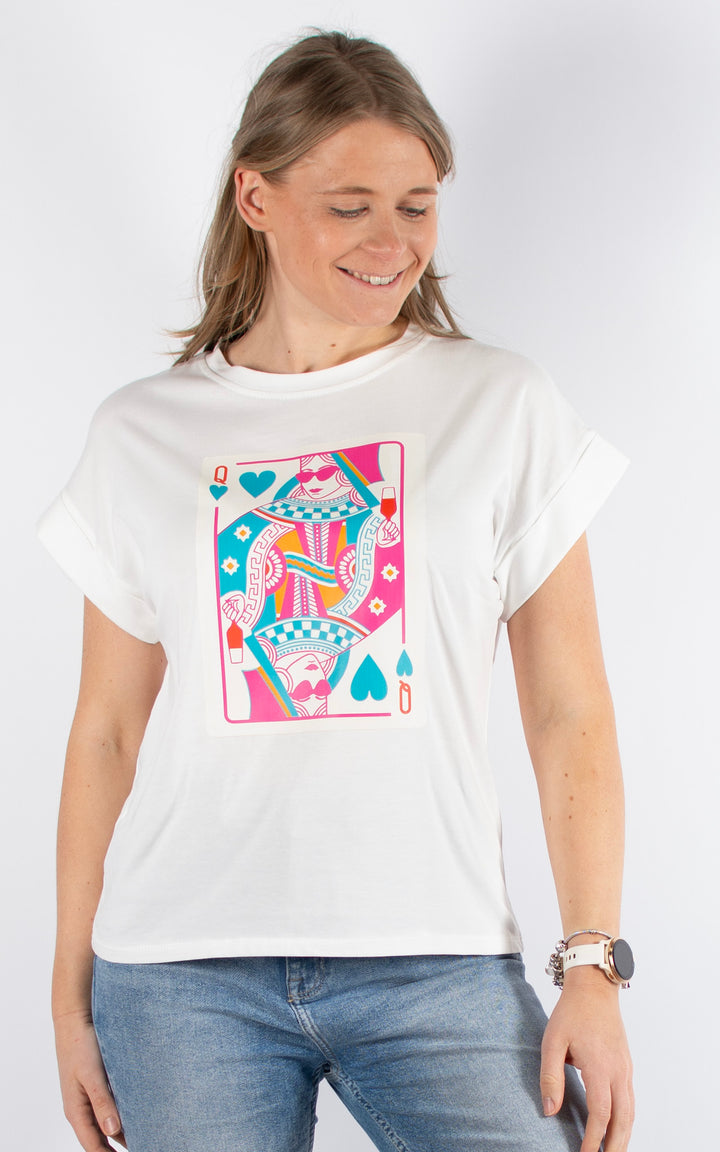 Queen of Hearts T | White