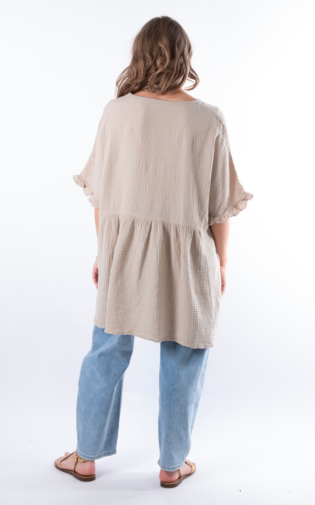 Quinn Cotton Tunic Top | Beige