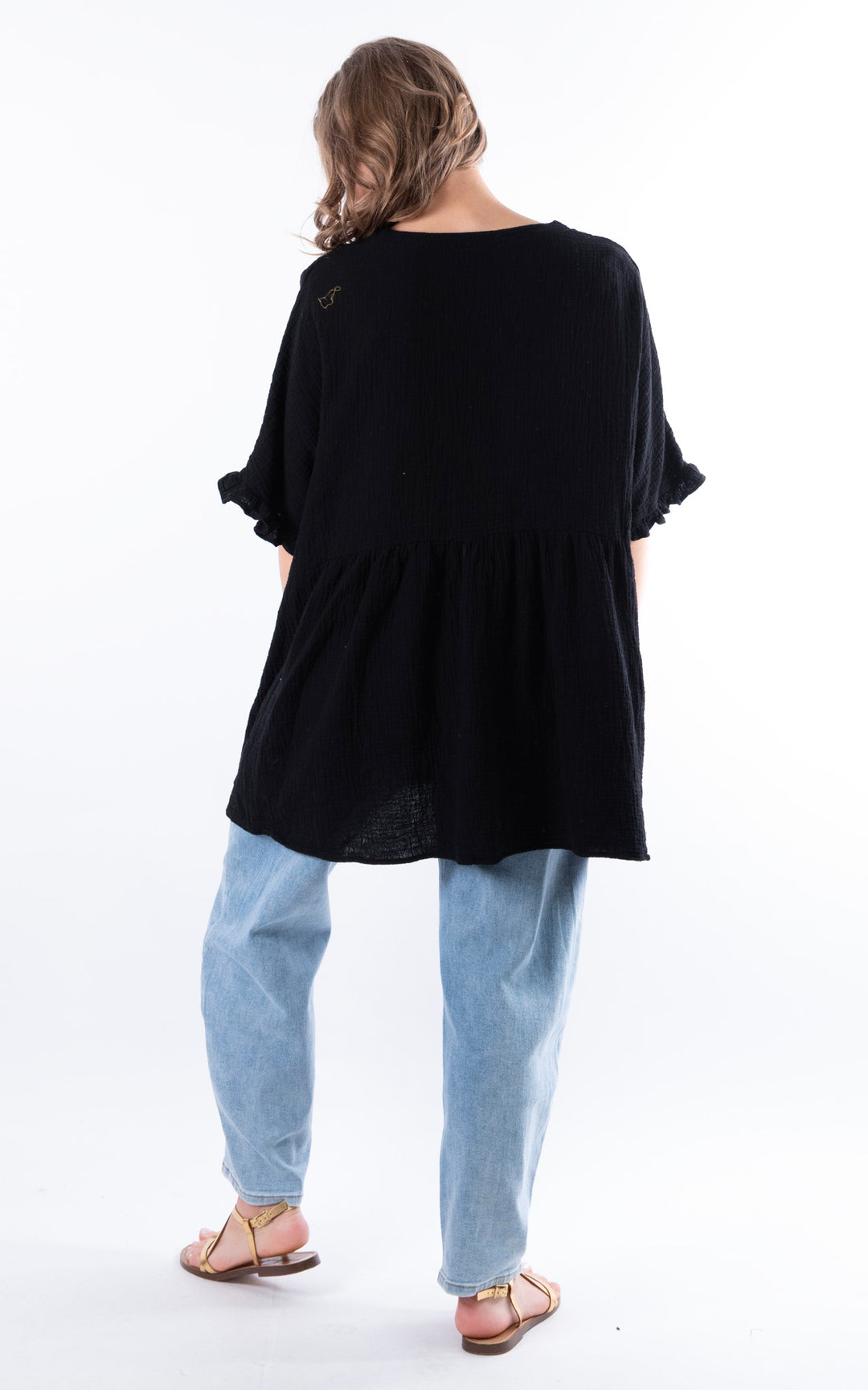 Quinn Cotton Tunic Top | Black