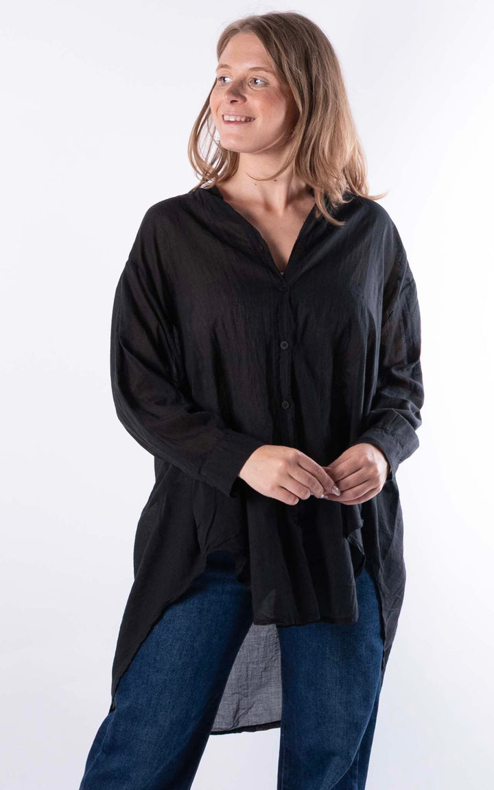 Raven Cotton Shirt | Black