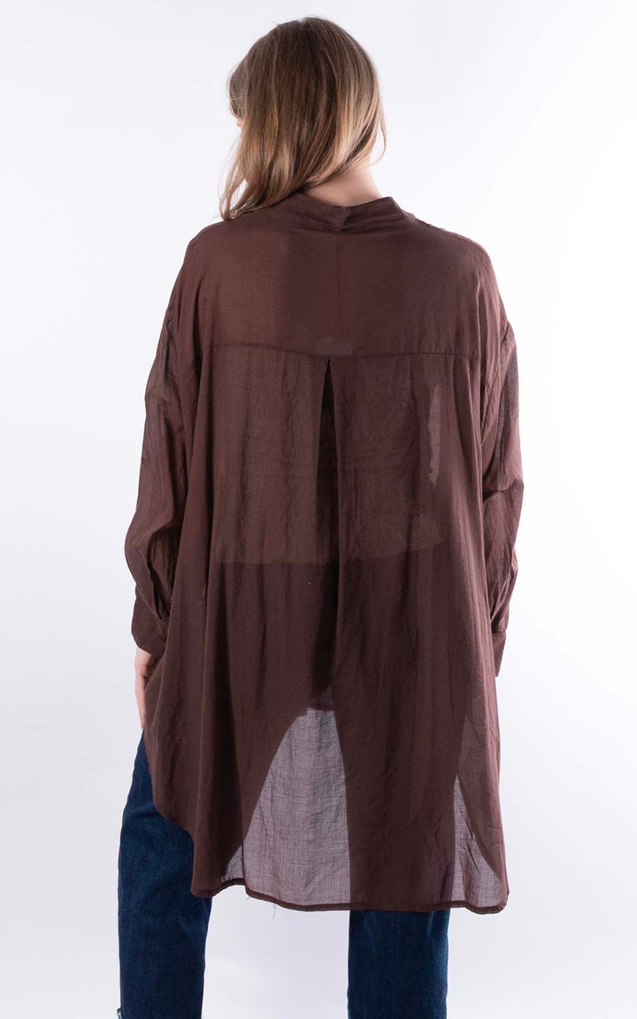 Raven Cotton Shirt | Chocolate