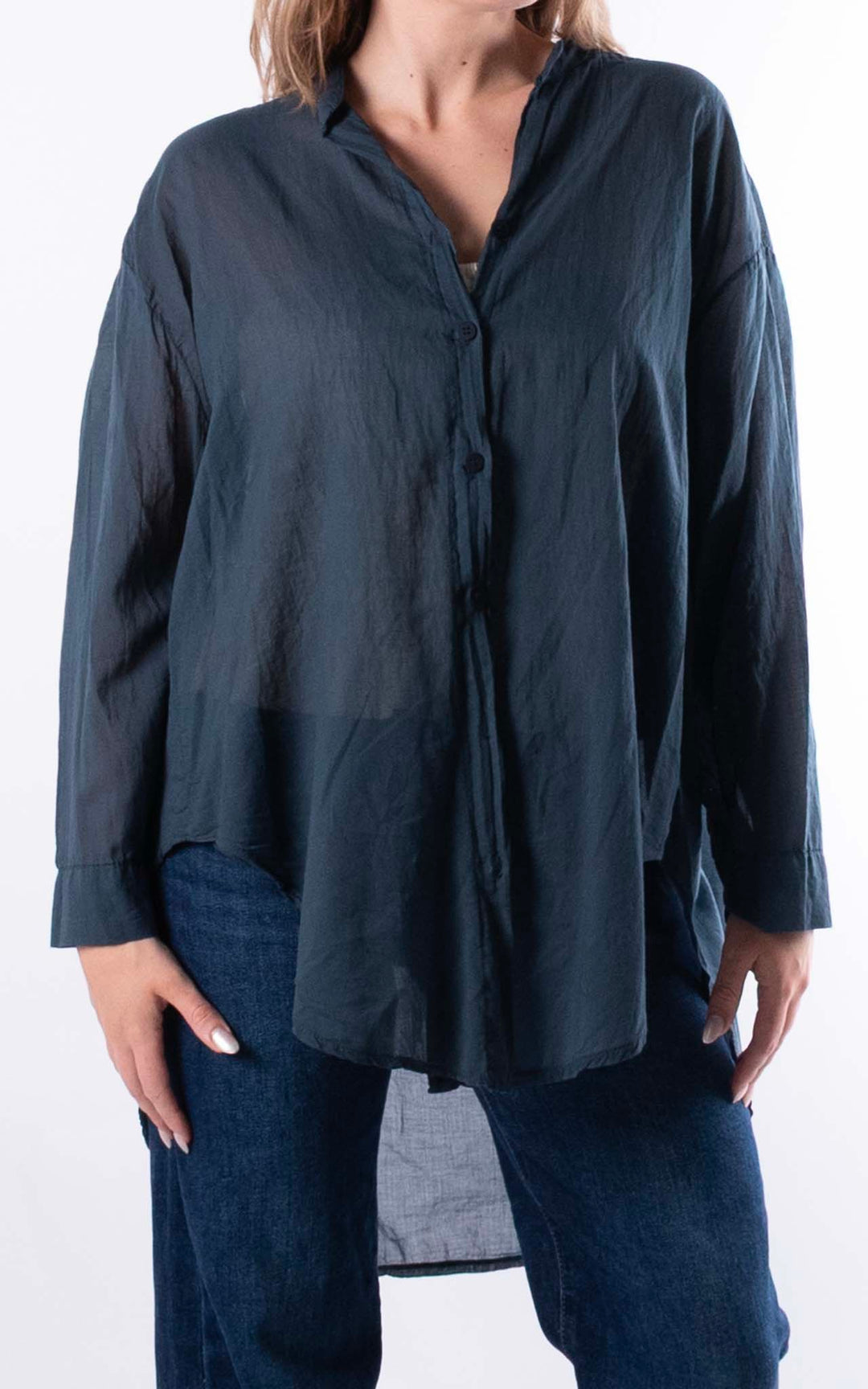 Raven Cotton Shirt | Navy
