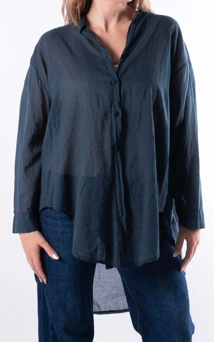 Raven Cotton Shirt | Navy