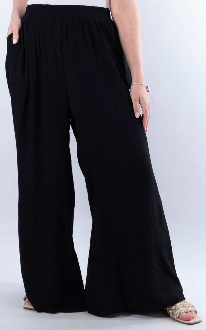 Raya Wide Leg Trouser | Black