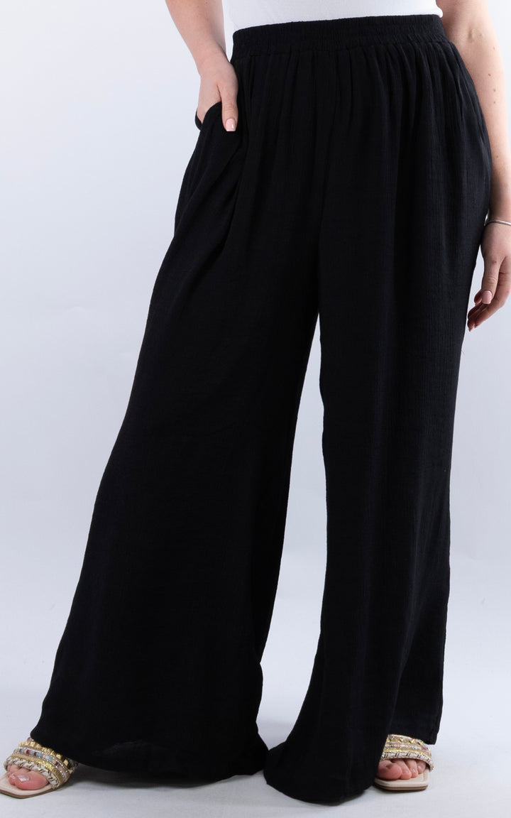 Raya Wide Leg Trouser | Black