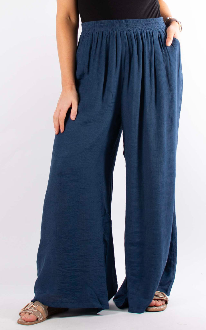 Raya Wide Leg Trouser | Navy