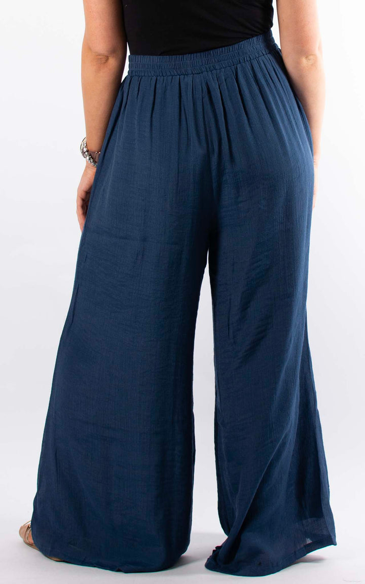 Raya Wide Leg Trouser | Navy