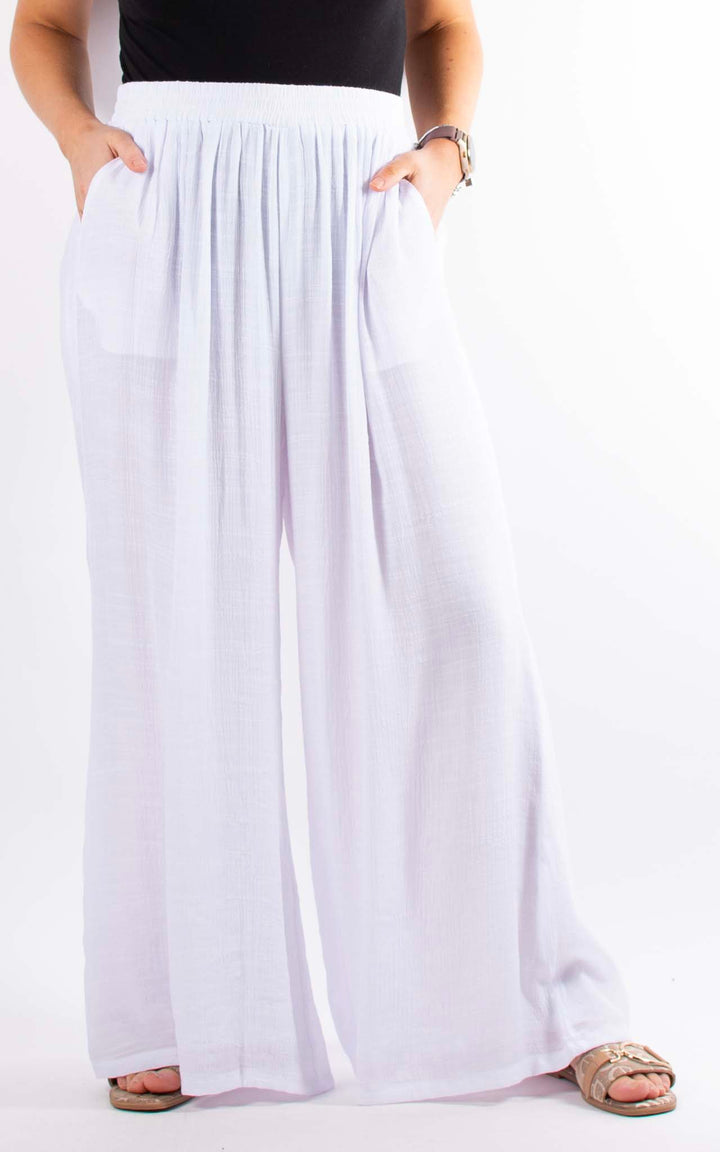Raya Wide Leg Trouser | White