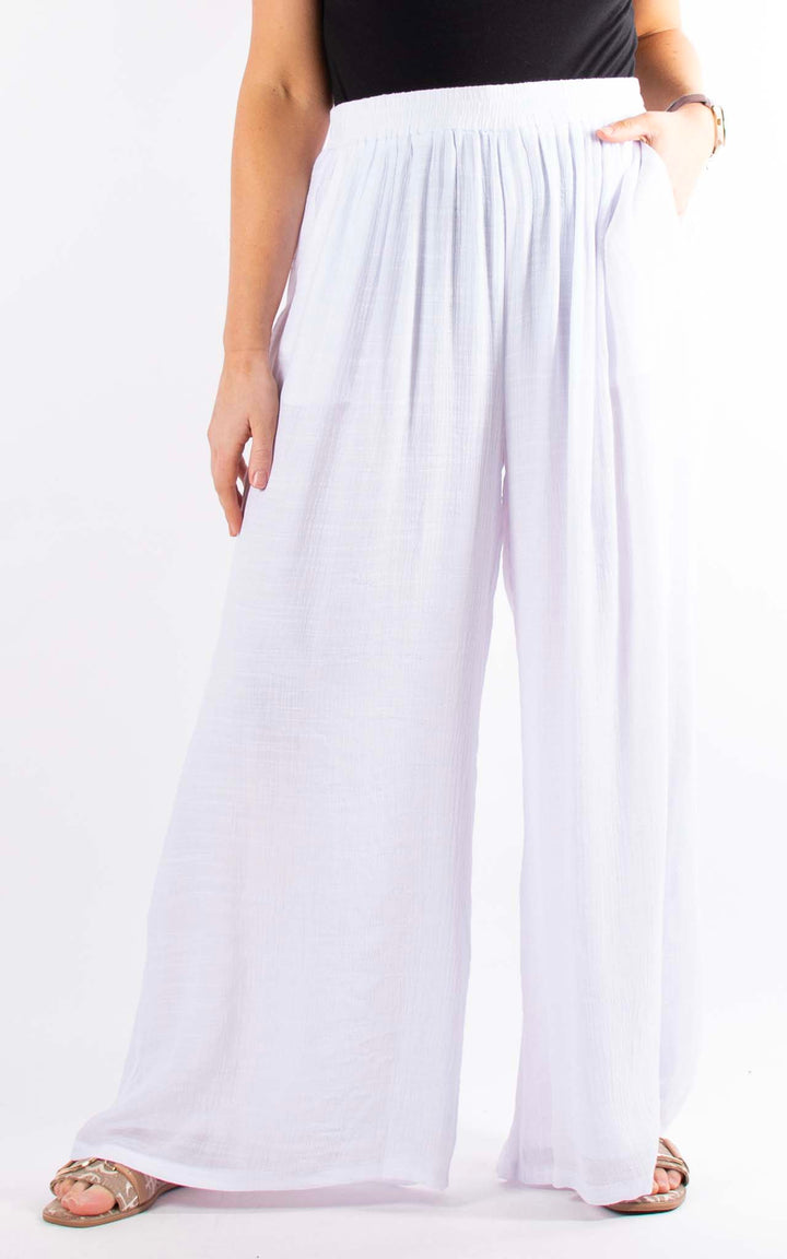 Raya Wide Leg Trouser | White