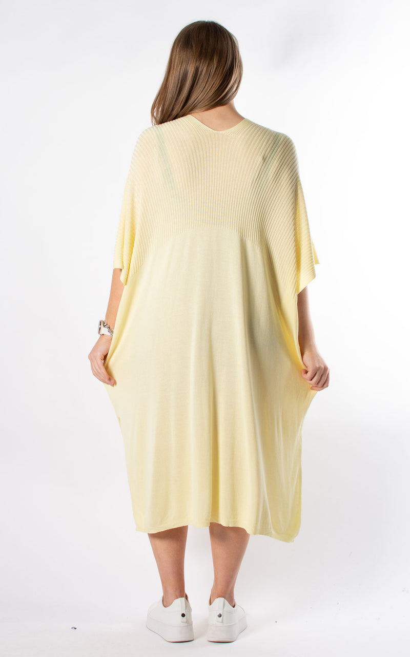 Ribbed Fine Knit Dress | Lemon