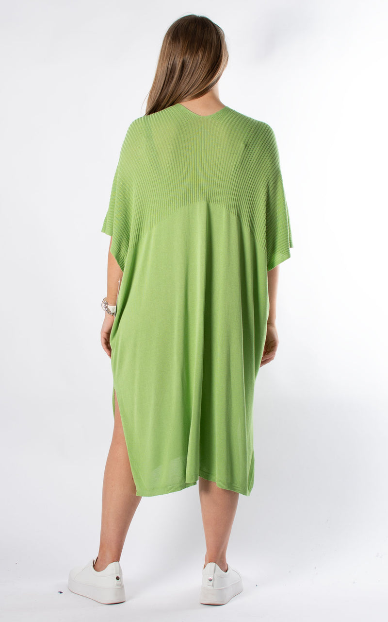 Ribbed Fine Knit Dress | Lime