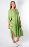 Ribbed Fine Knit Dress | Lime