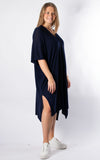 Ribbed Fine Knit Dress | Navy