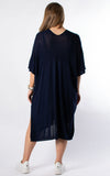 Ribbed Fine Knit Dress | Navy