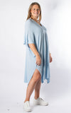 Ribbed Fine Knit Dress | Sky Blue