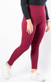 Ribbed Leggings | Wine