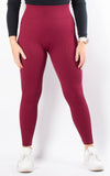 Ribbed Leggings | Wine