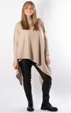 Ribbed Poncho | Taupe