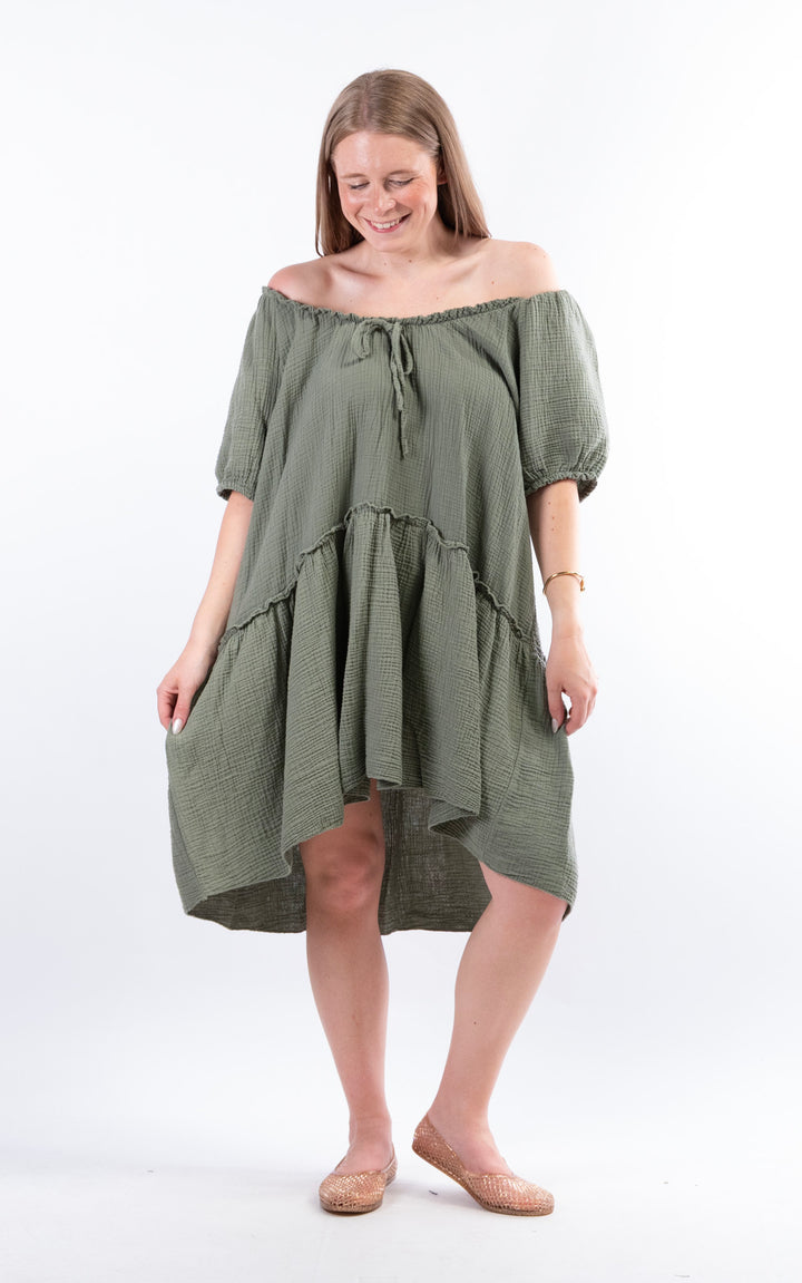 Rina Cotton Dress | Khaki