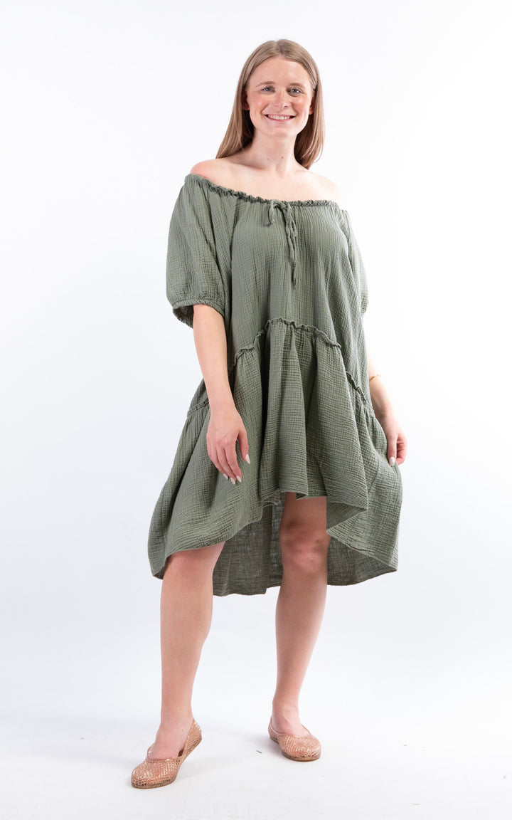 Rina Cotton Dress | Khaki