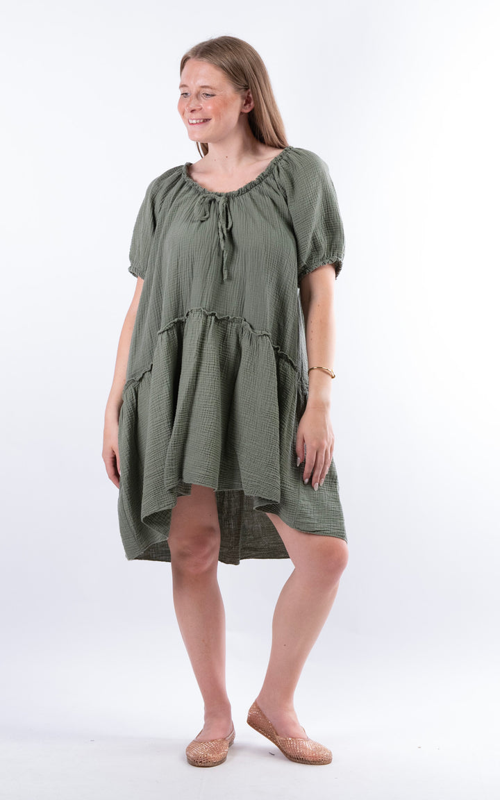 Rina Cotton Dress | Khaki