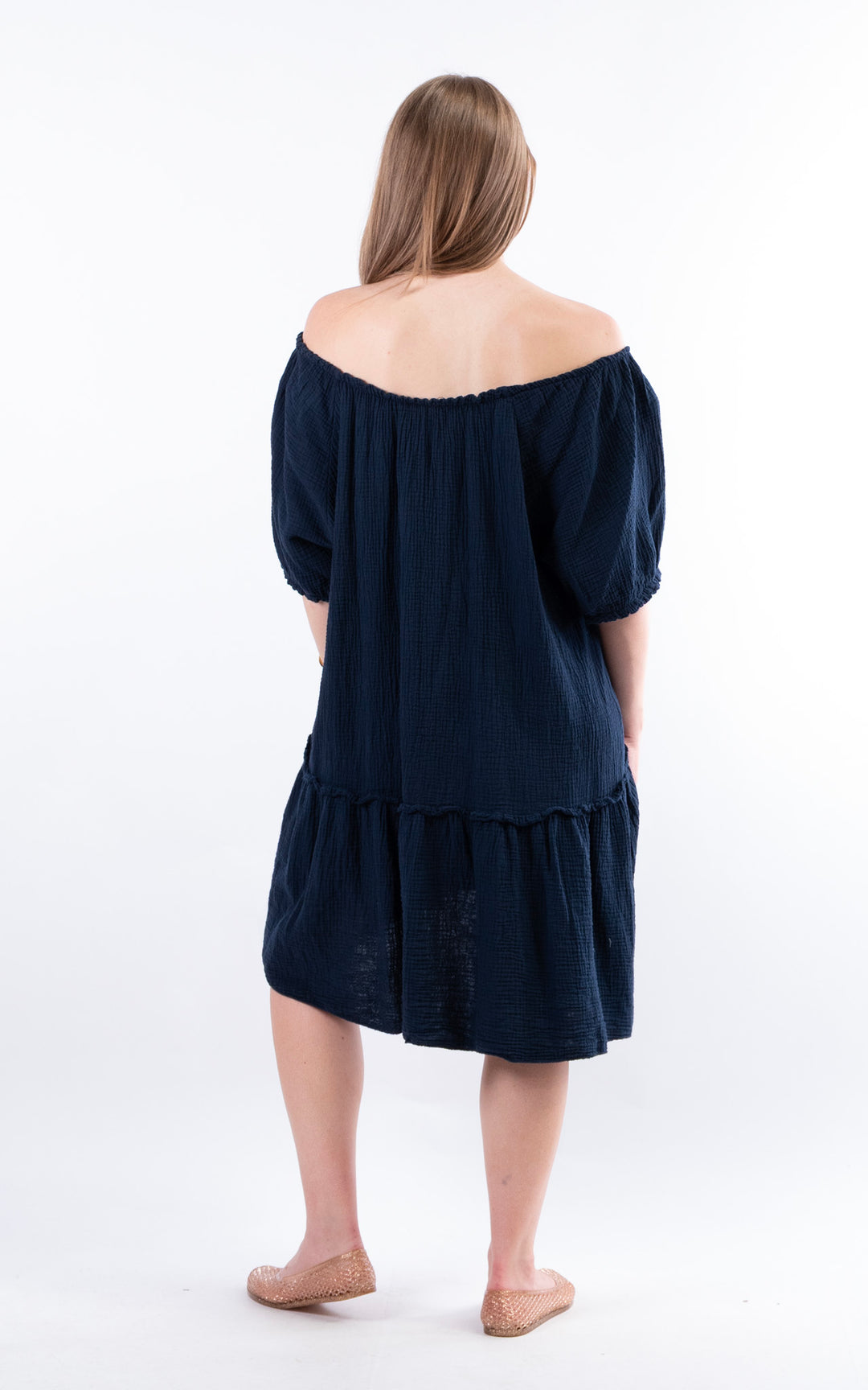 Rina Cotton Dress | Navy