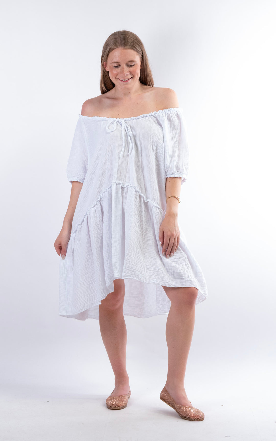 Rina Cotton Dress | White
