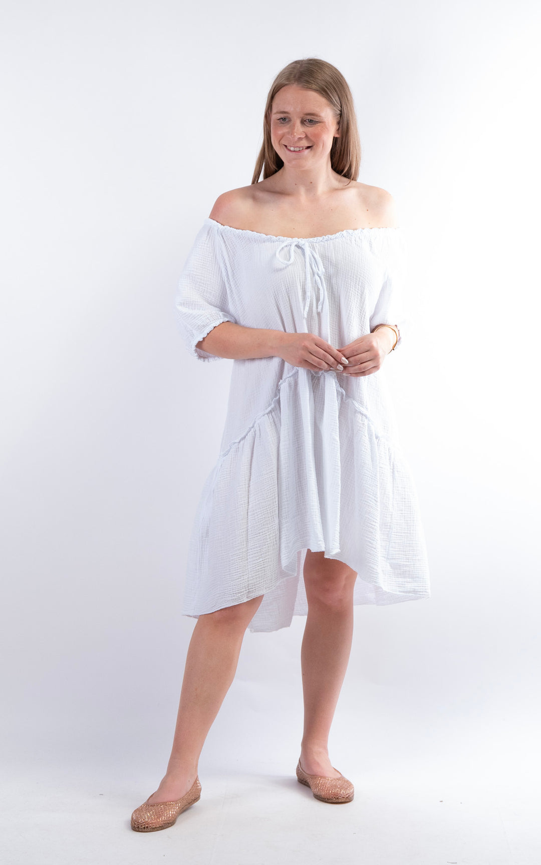 Rina Cotton Dress | White