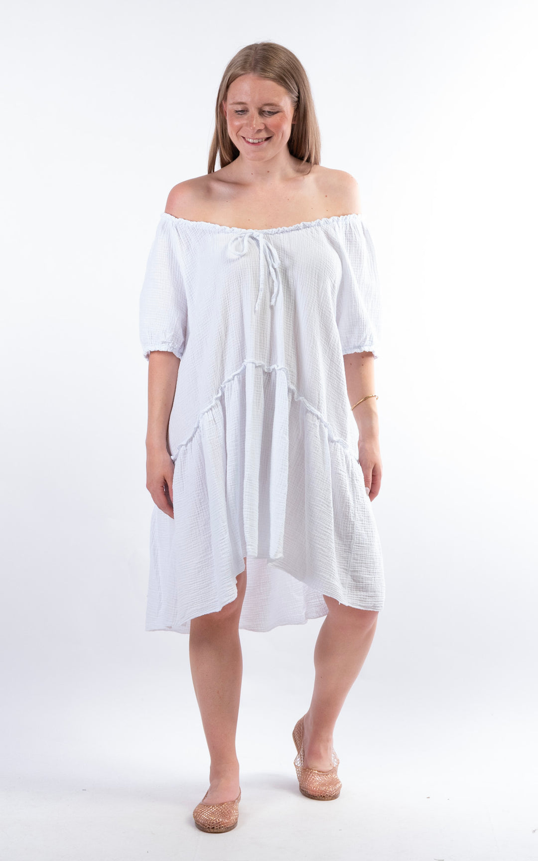 Rina Cotton Dress | White