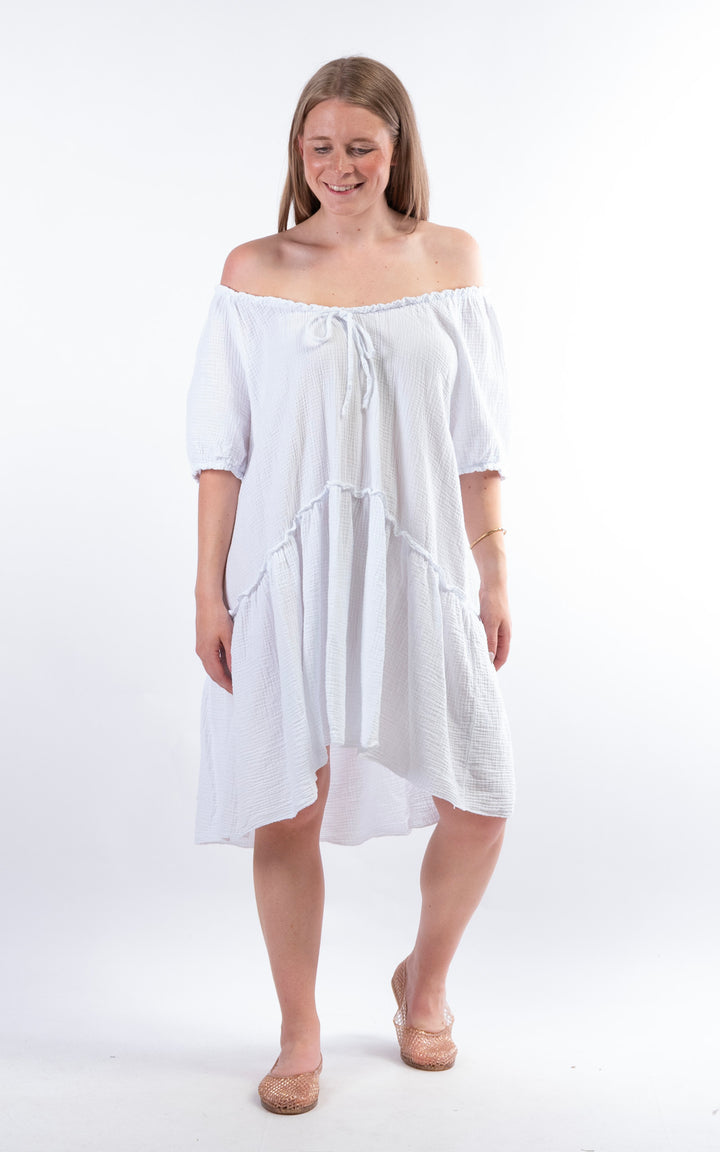 Rina Cotton Dress | White