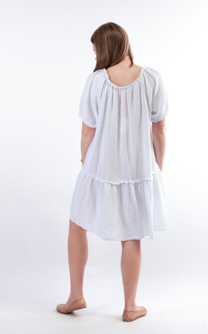 Rina Cotton Dress | White
