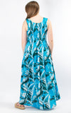 Rita Patterned Dress | Aqua
