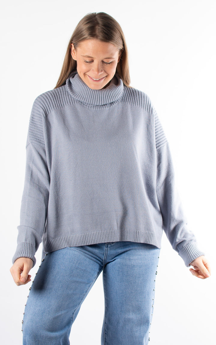 Roll Neck Jumper | Light Blue