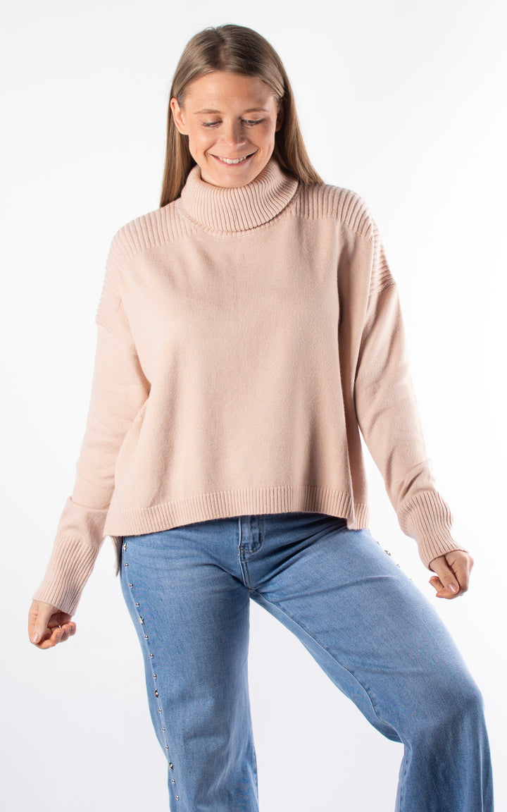 Roll Neck Jumper | Nude