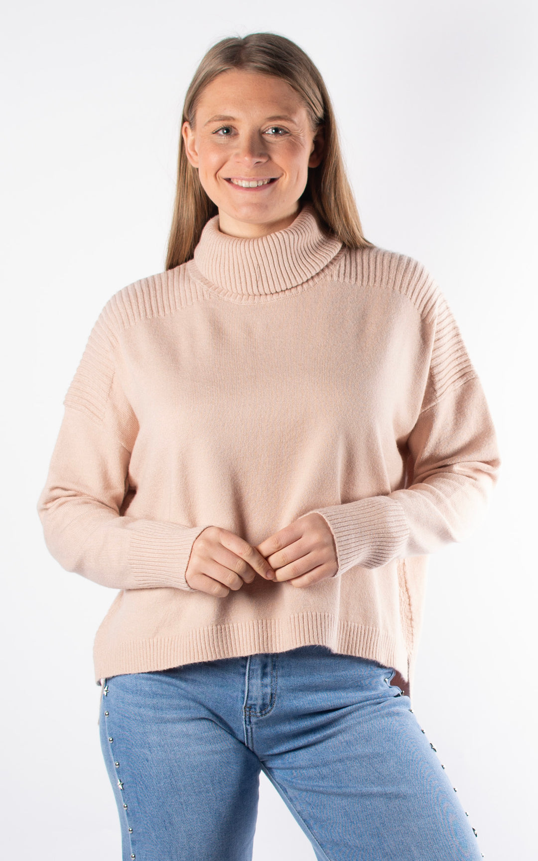 Roll Neck Jumper | Nude