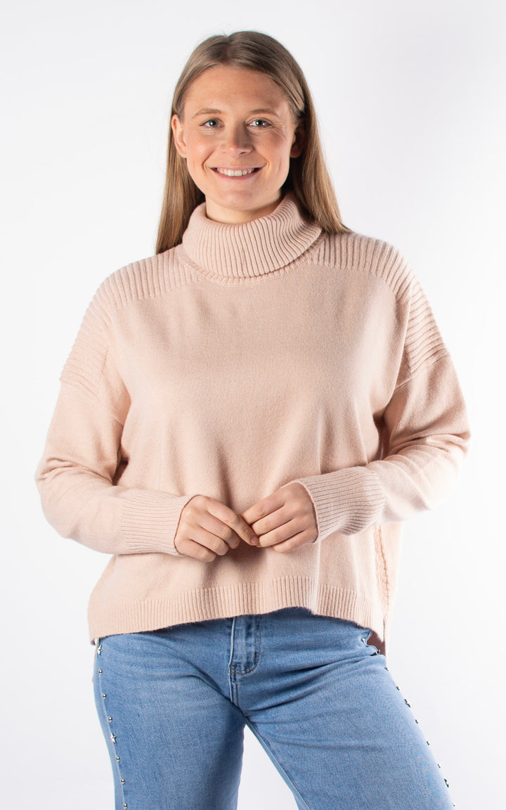Roll Neck Jumper | Nude