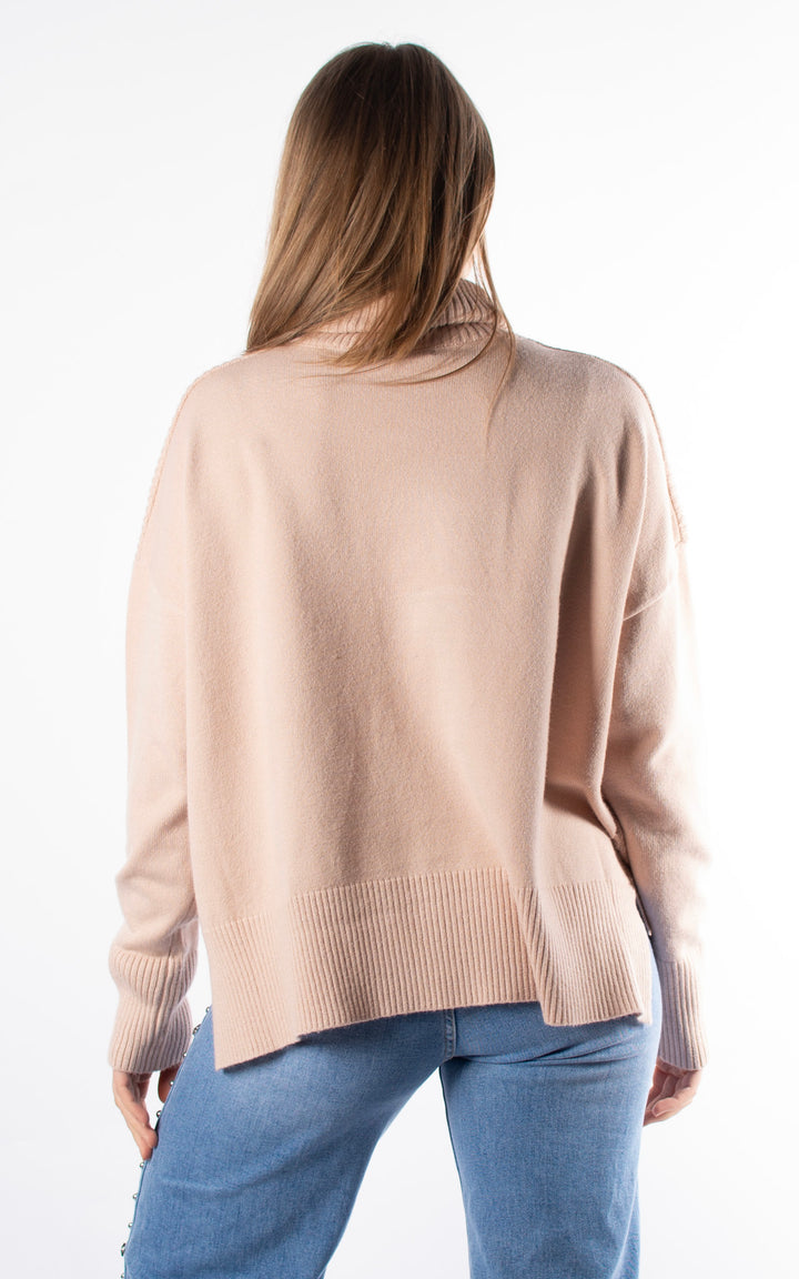 Roll Neck Jumper | Nude