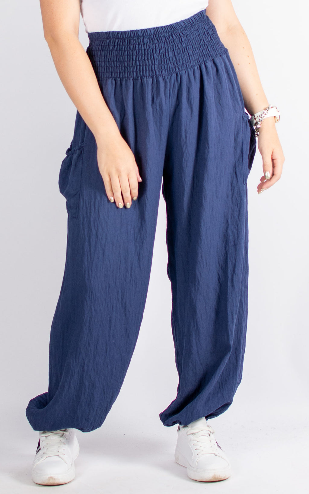 Roma High Waist Trousers | Navy