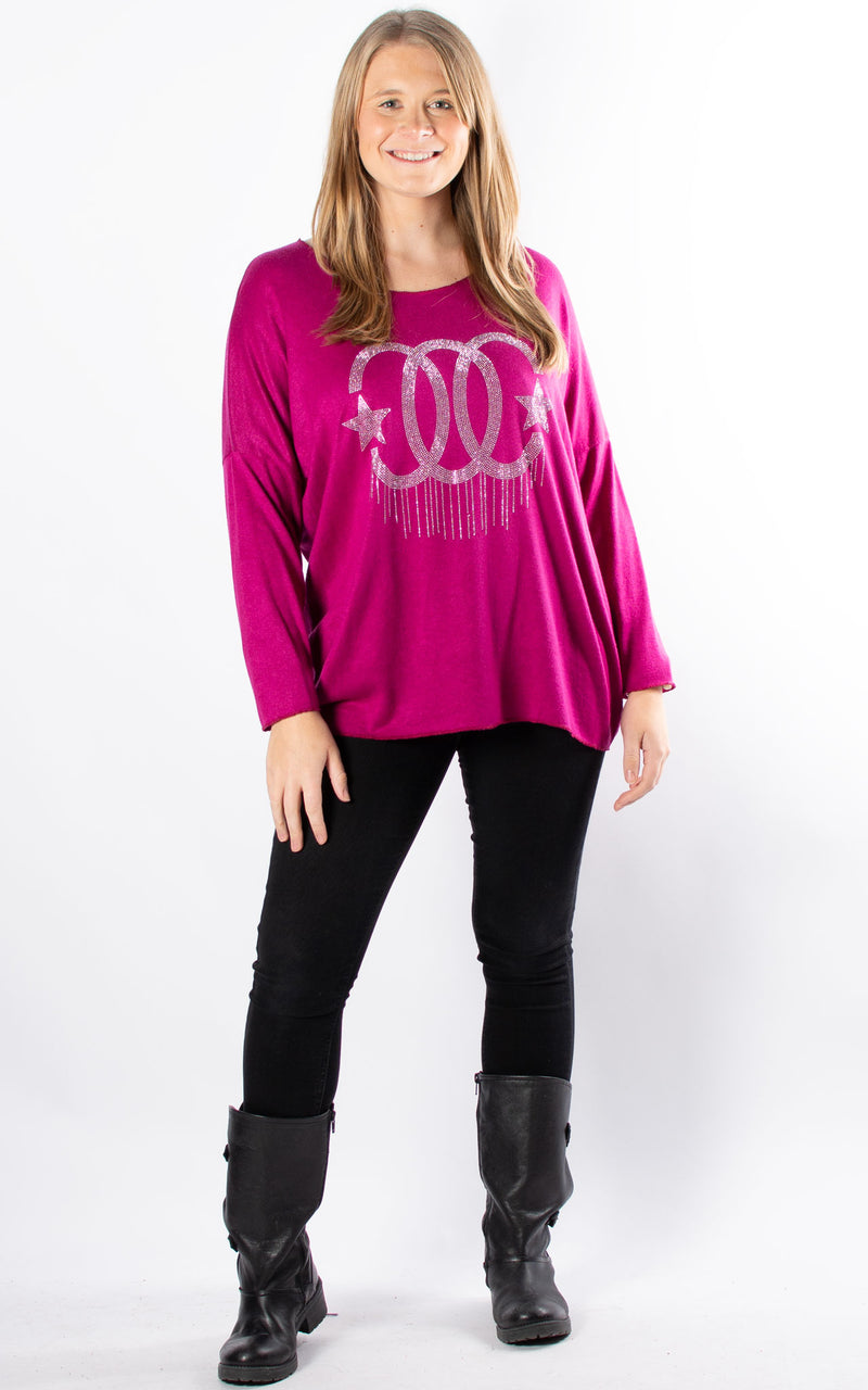 Rose Sparkle Top | Magenta