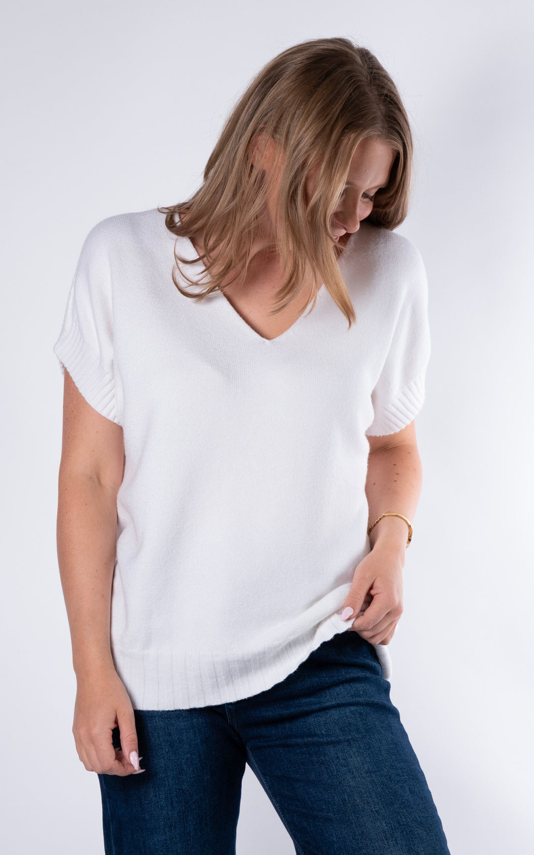 Rose Tank Knit | White