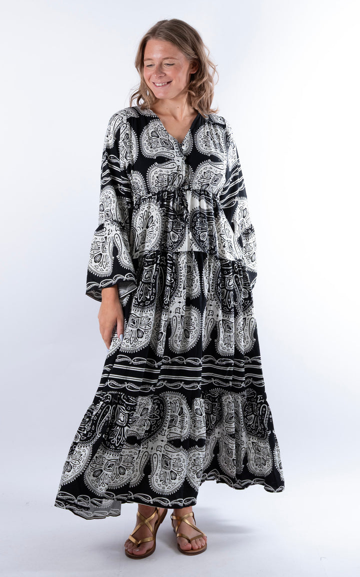 Rosetta Paisley Dress | Black