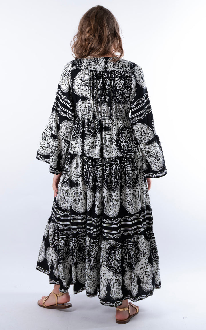 Rosetta Paisley Dress | Black